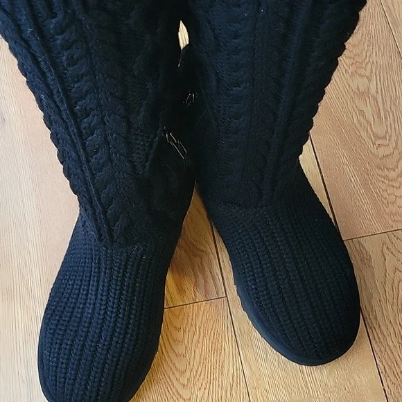 Black Knit Tall UGG Boots - Picture 3 of 3